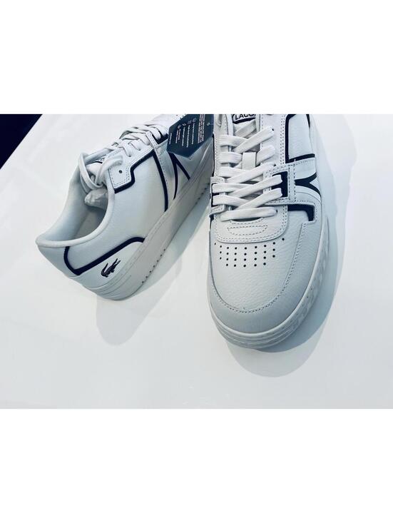 Lacoste L001 123 7 Mens Leather Low Top Sneaker In White Black Size US 11 - Picture 7 of 9